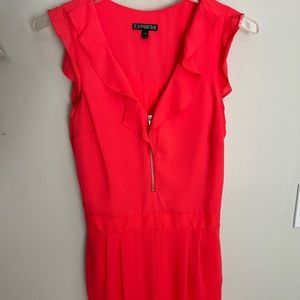 Express Front Zip Classy Coral Romper